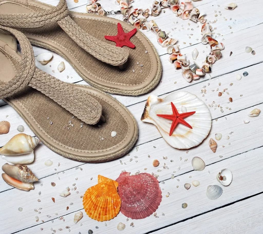 Rope sandals, size 7, never worn