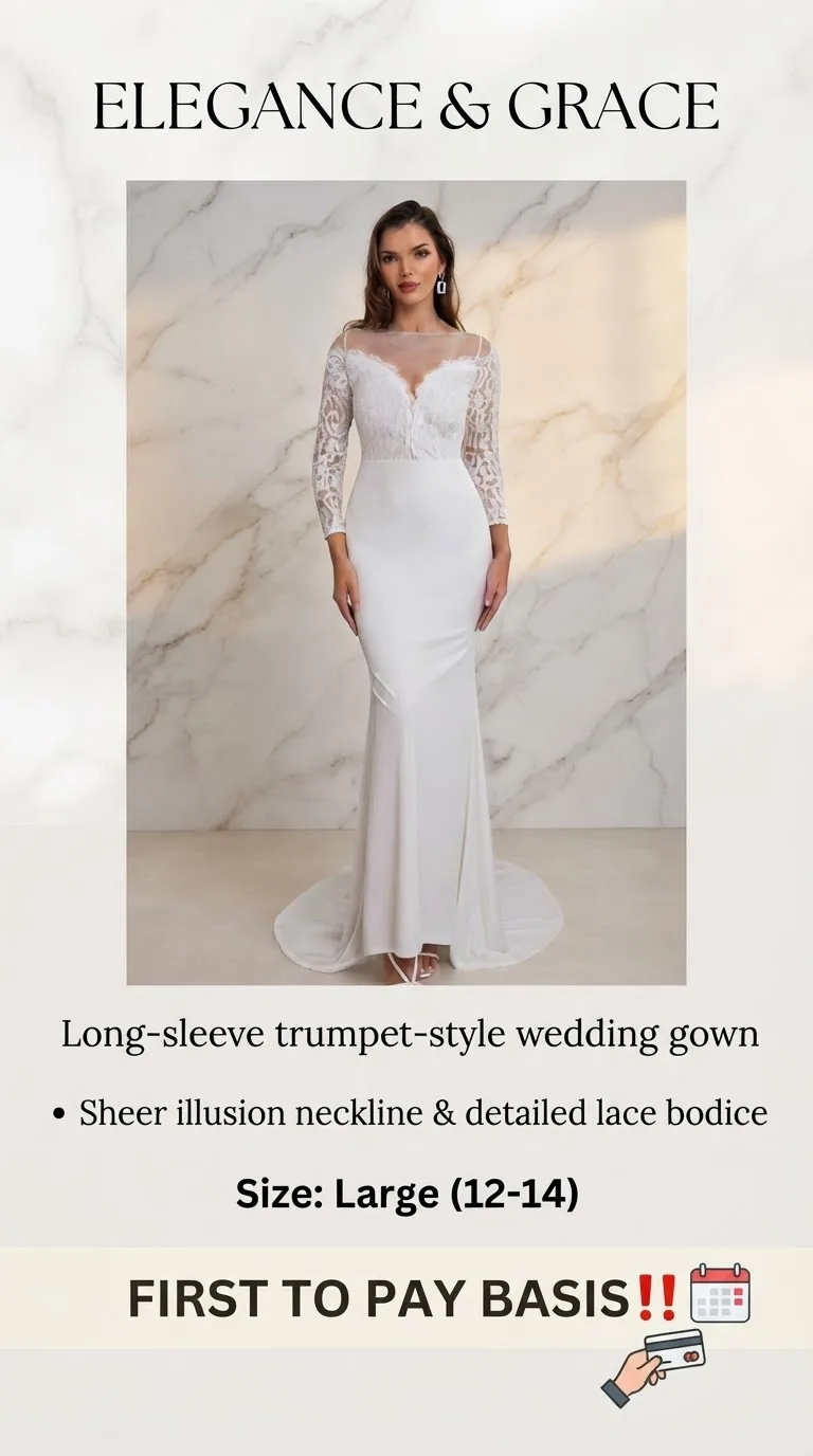 Wedding Dress. Size:Large(12- Slim 14) — photo 1