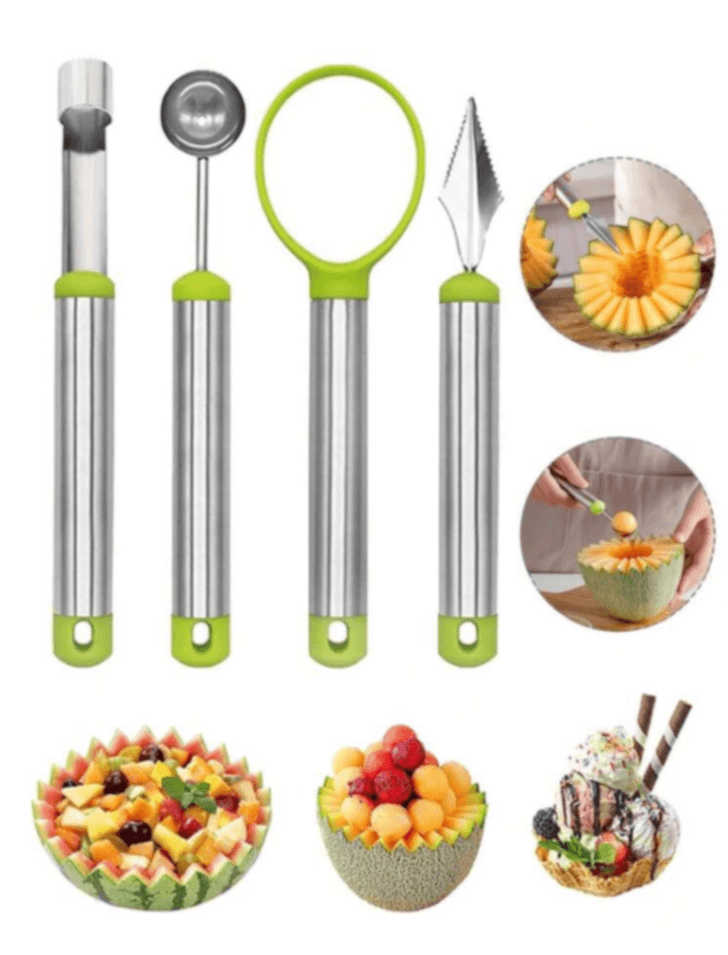 4 Pc Fruit Carving Set (Color Orange) — photo 3