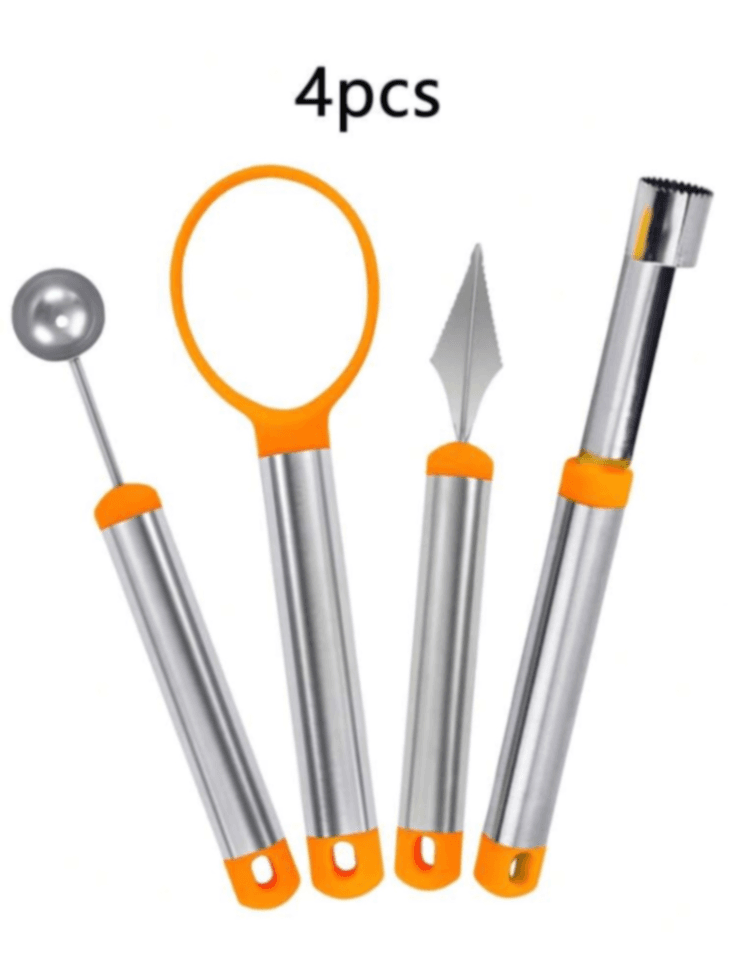 4 Pc Fruit Carving Set (Color Orange) — photo 1
