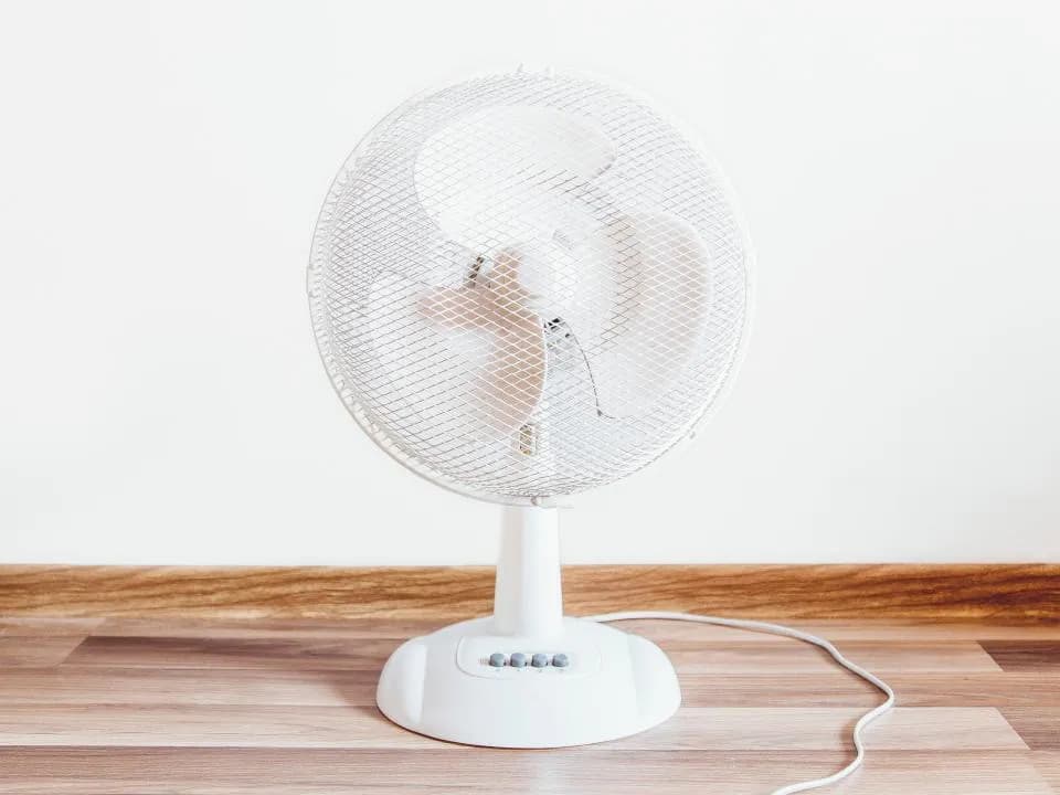 Desk fan, white, 3 speeds