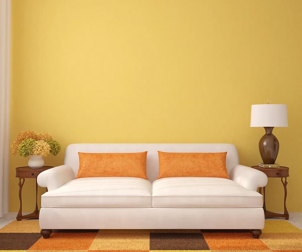 3-seater sofa, cream with cushions