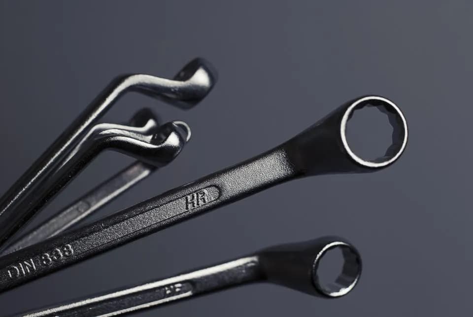 Ring spanner set, metric 8-19mm